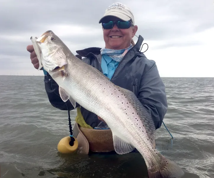 Trophy trout caught on cast and blast charter